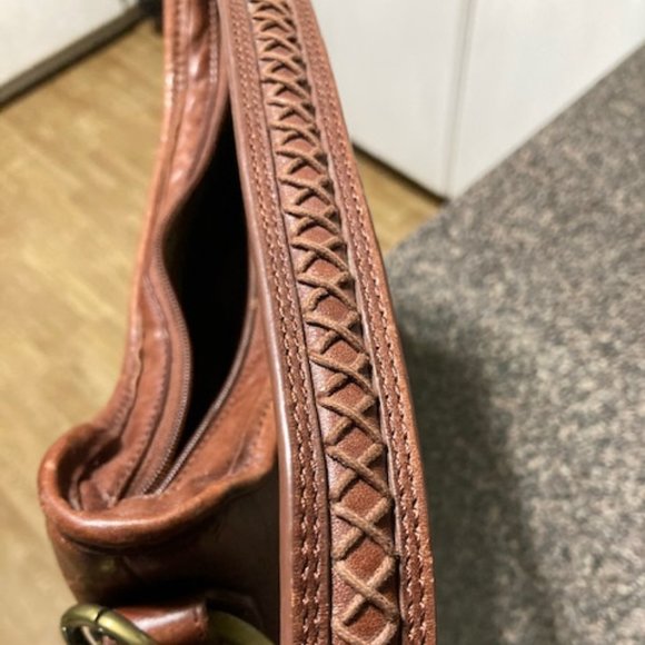 Vintage Eileen West Leather floral tooled shoulder bag - Picture 9 of 9